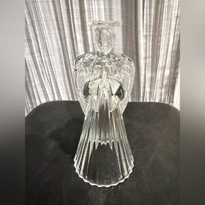VTG Crystal Elegant Angel taper candle holder 7”